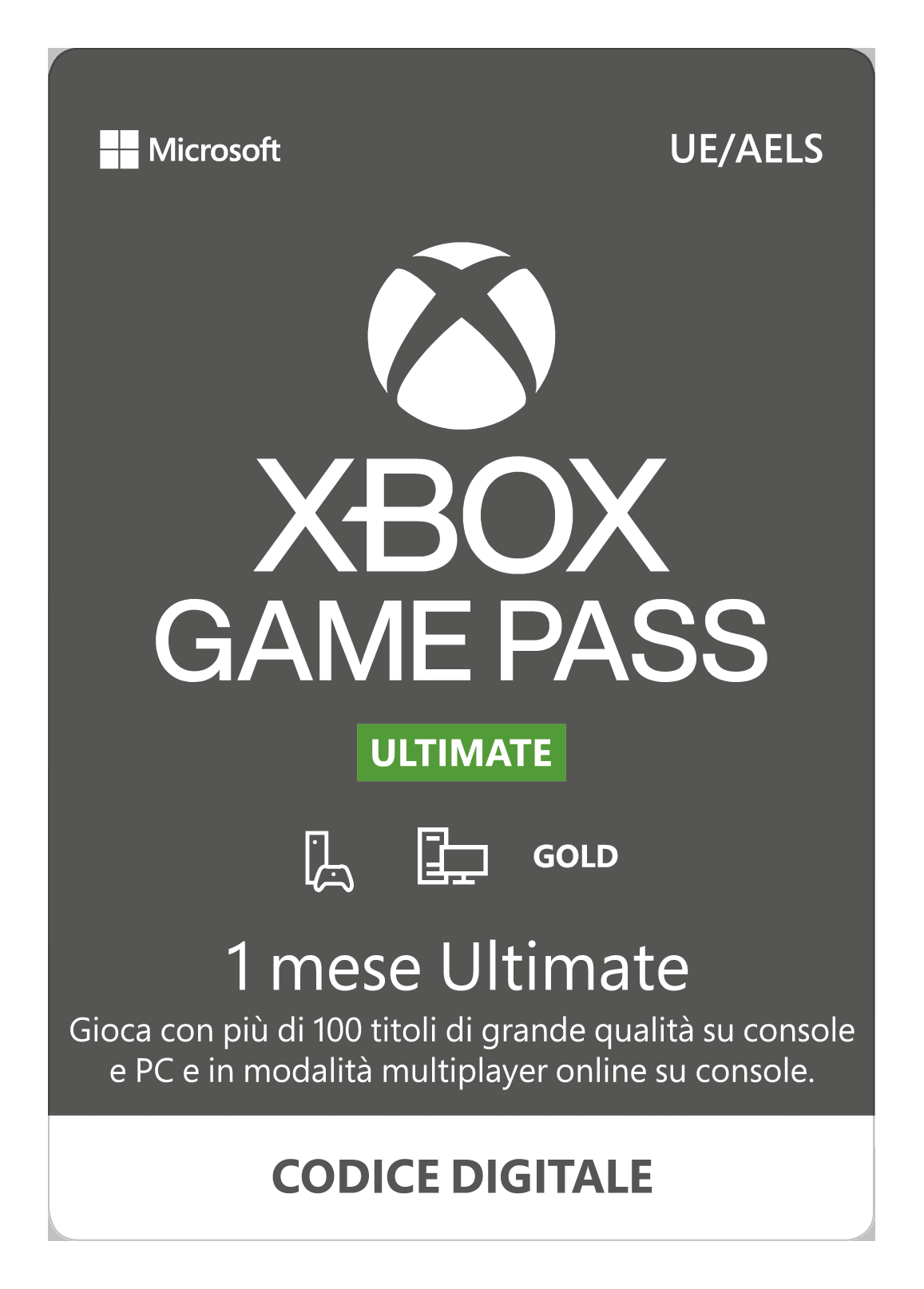 Xbox Game Pass Ultimate 1 mese gift card digitale